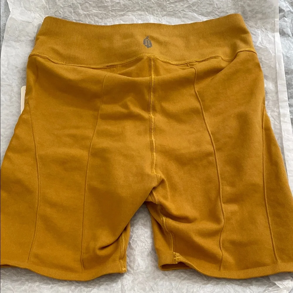 Yellow High Waist Bike Shorts